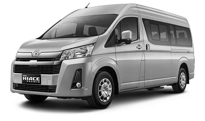 Toyota Hiace 2025 tampak samping depan