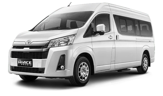 Toyota Hiace 2025 tampak samping depan